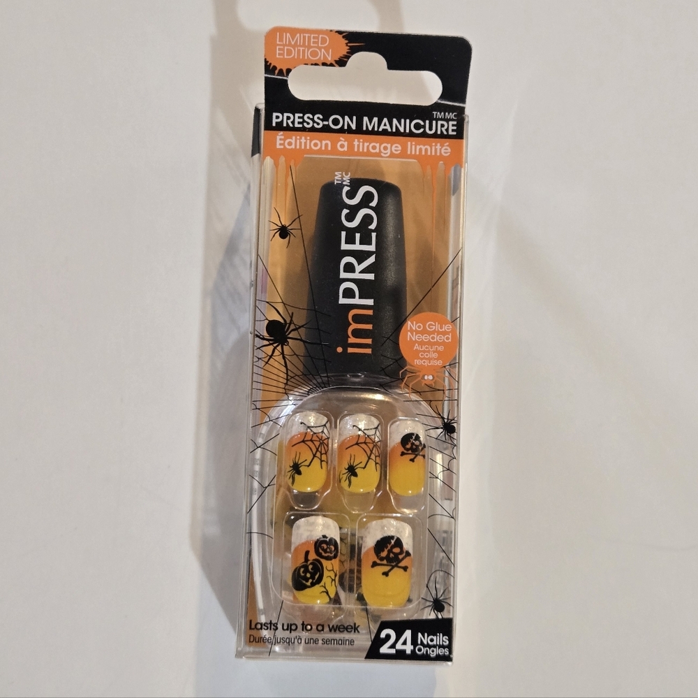 imPRESS Limited Edition Press-On Manicure - Black and Orange